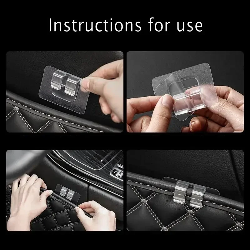 Transparent Car Mat Fastener Stickers Trace-Free PVC Carpet Clips with Fixing Hook Fastener Floor Mat Clips for Secure Buckling