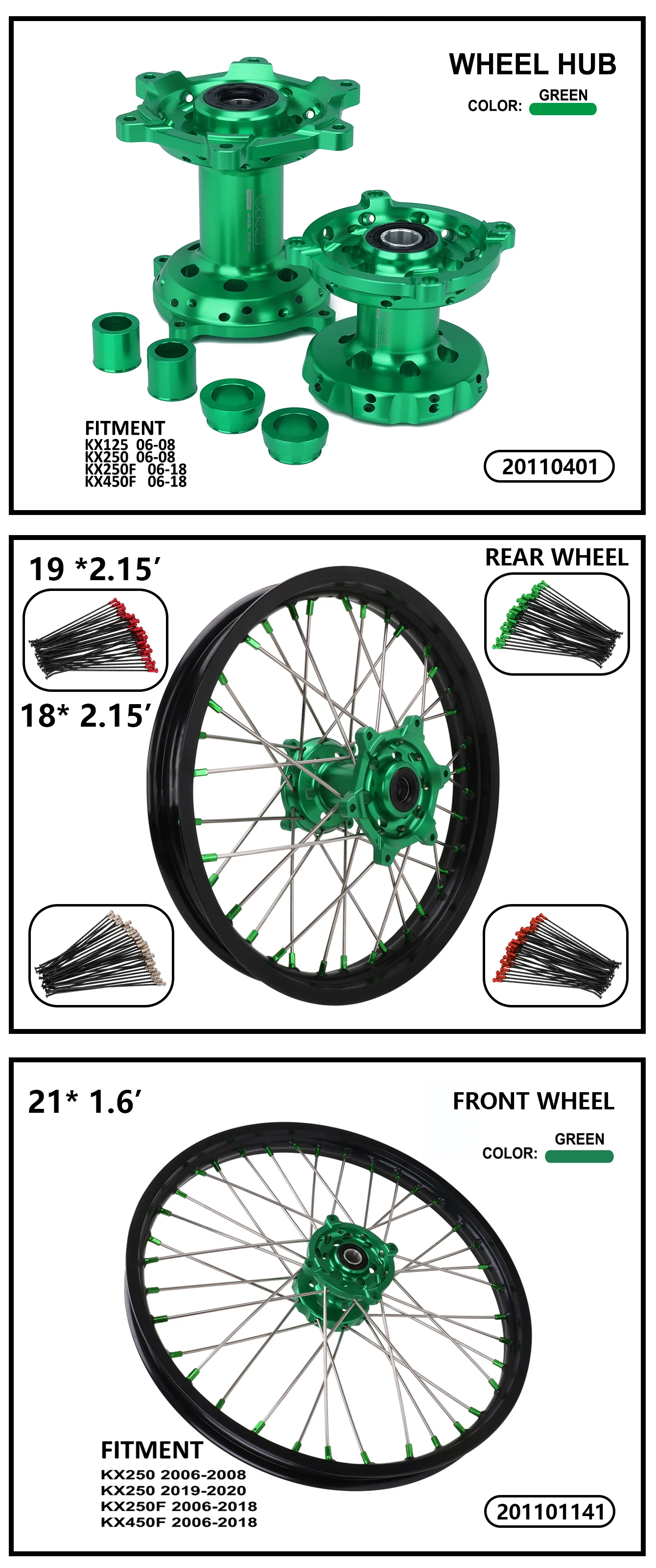 Jfg Aluminum 32/36 Inch Motorcycle Wheel Hubs For Ktm & Honda - Oem