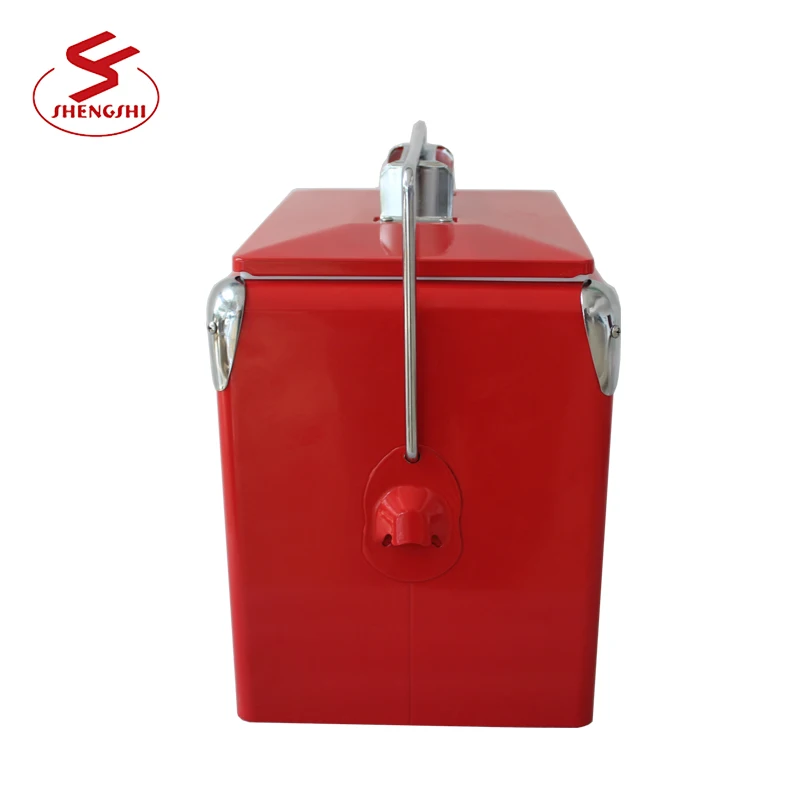 13L Custom Vintage Picnic Beach Camping Metal Ice Cooler Portable Retro Cooler Box