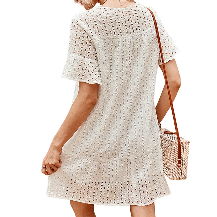 Fashion Wholesale V Neck Eyelet 