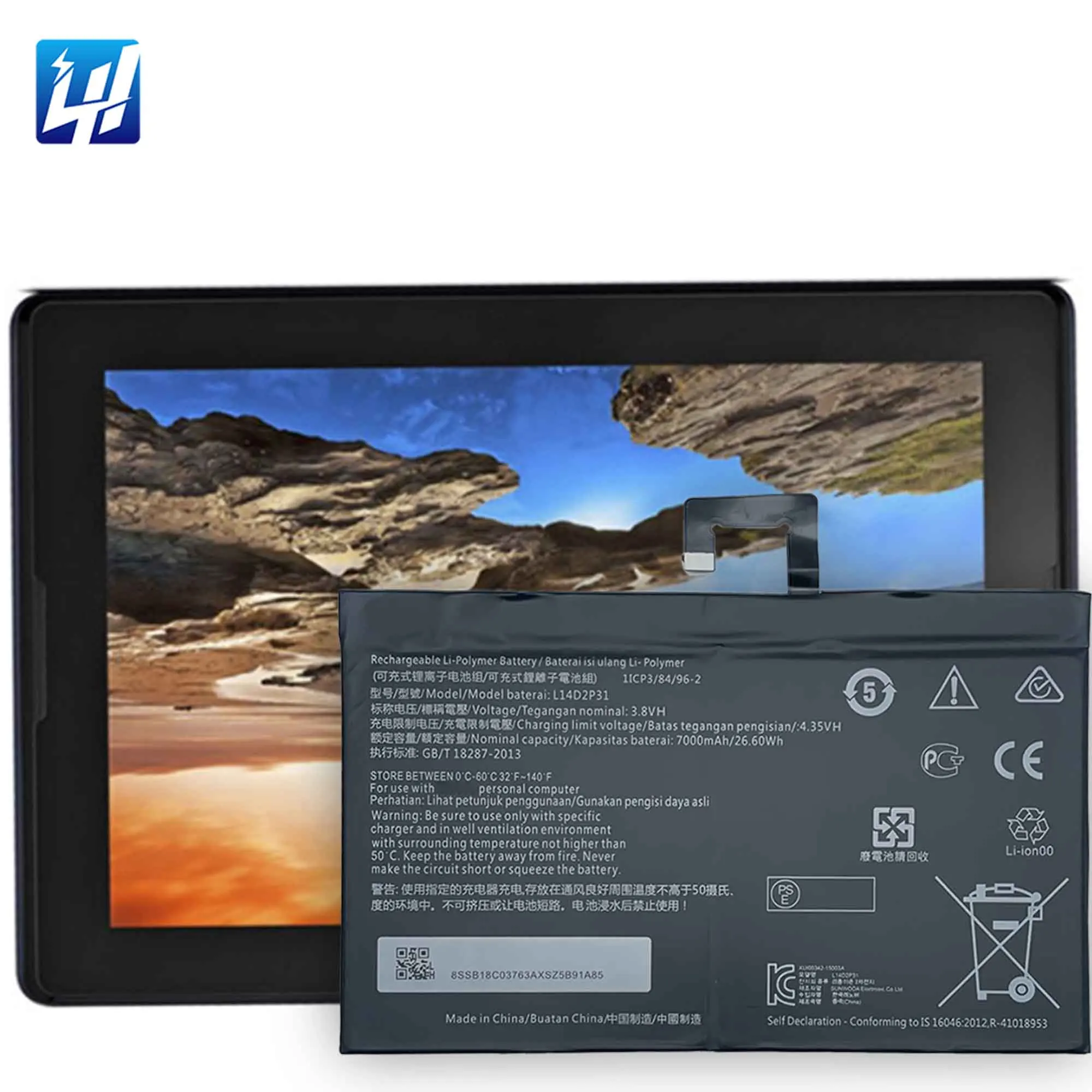 7XINbox 3.8V 7000mAh 26.6Wh L14D2P31 Ersatz Akku Batterie für Lenovo