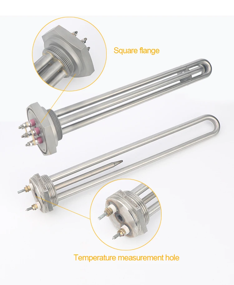 220v 380v 3kw 6kw 9kw 12kw Electric Water Heater Element DC Immersion  Tubular Heating Element with 1'' BSP/NPT