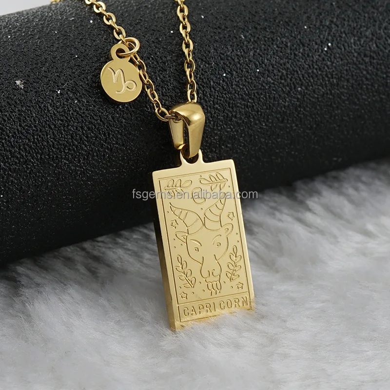 Fashionable 18K Gold Plated High Quality Shiny Chain Necklace With Pattern Engraving Charm Pendant Necklace