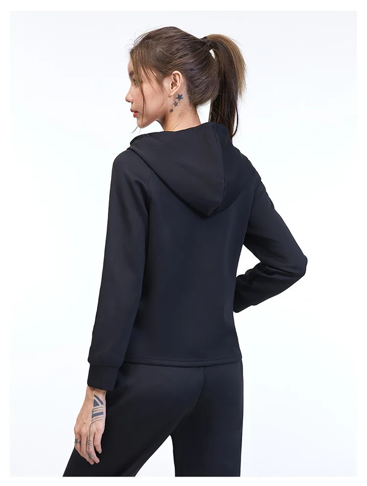 Sidiou Group Sports Running Hoodie Women Zipper Gym Yoga Jacket Slim Fitness Training Sportswear