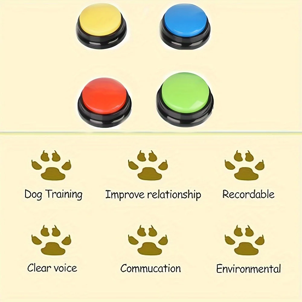 Recordable Answer Buzzers Sound Button for Communication Toys Piezo Ceramic Pet Dog Button for Alarms Buzzers Sirens