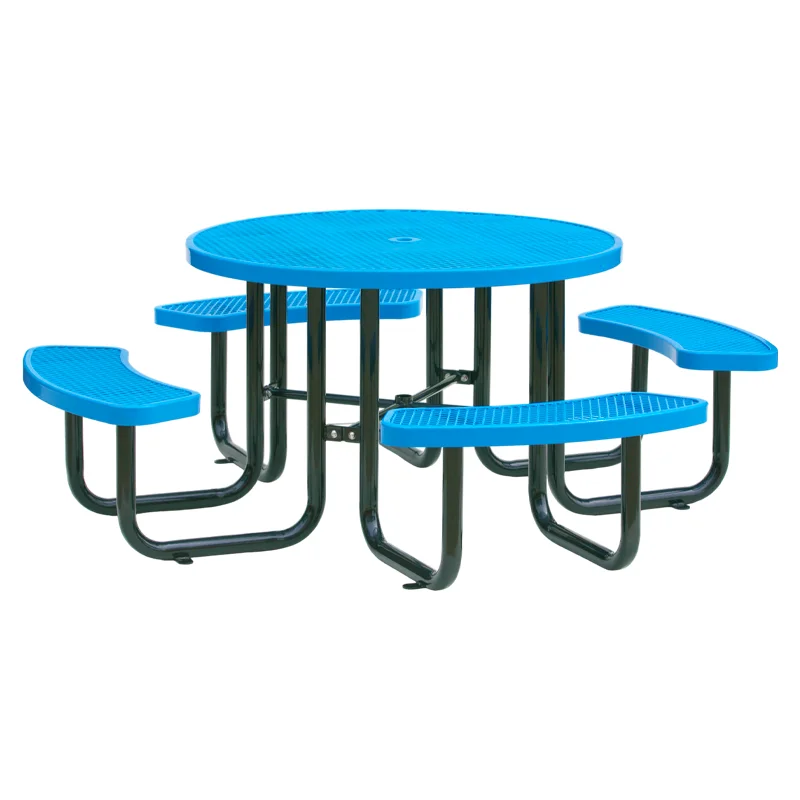 Outdoor Furniture Expanded Metal 6ft 8ft Long Commercial Picnic Dining