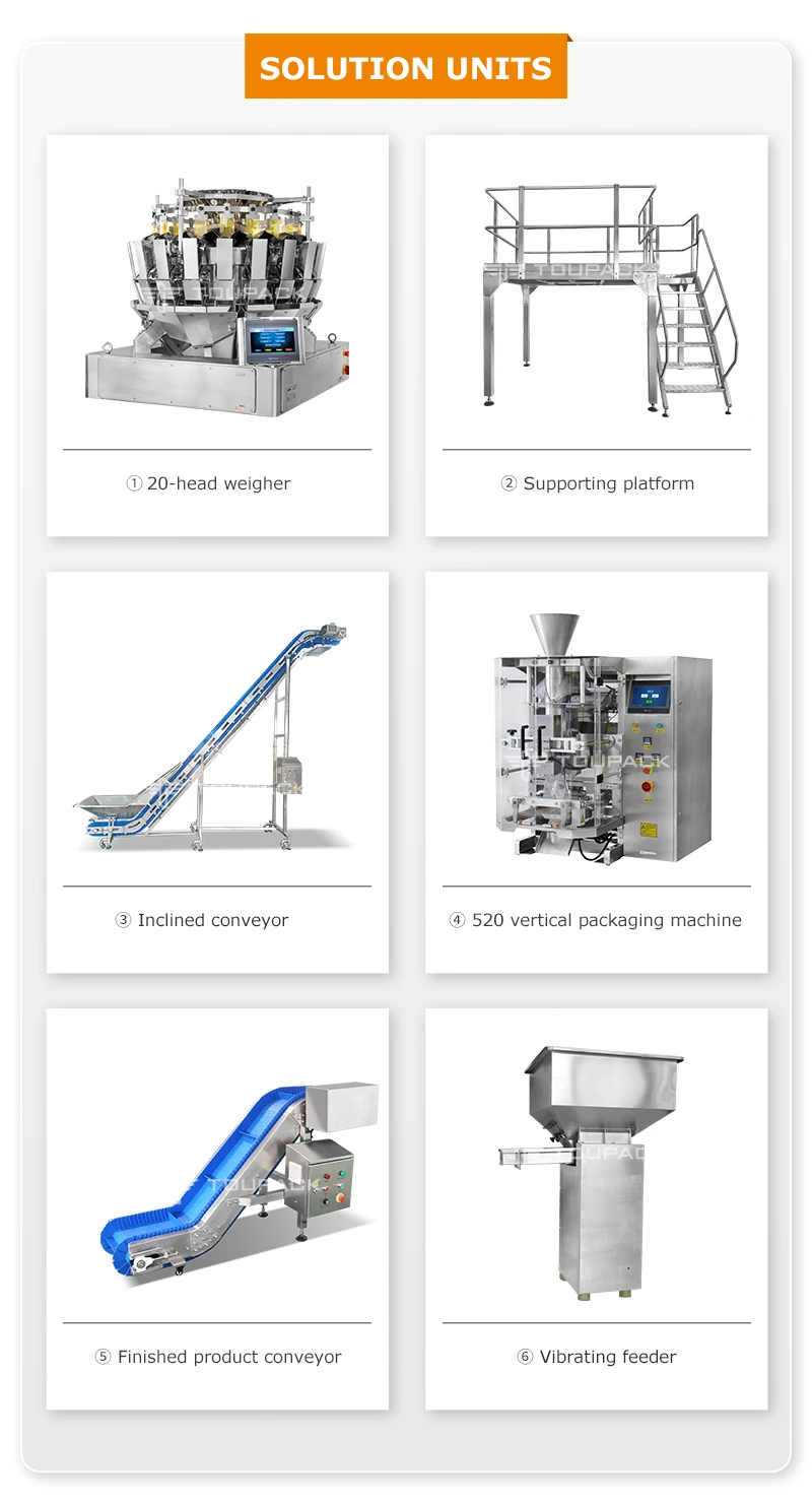 500 KG 220 V 1 Year Automatic Multihead Weigher Packing Machine for Food and Granule Products