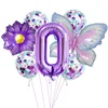 Conjunto de mariposas rosa y morado 0