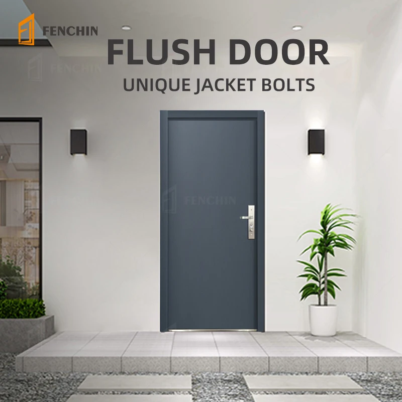European Style Modern Latest Double Main Moulded Surface Solid Core Exterior Flush Sliding Door Sunmica Design With Groove