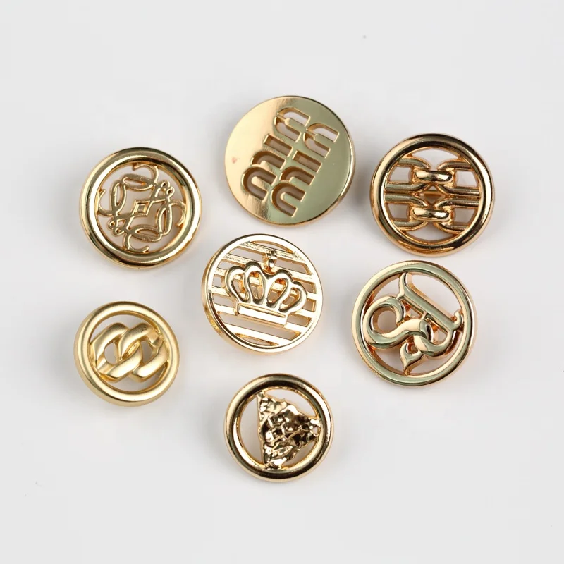 Factory Wholesale High Quality High Custom Golden Buttons Manufacturer Gold Metal Sewing Buttons for Garments - Image 2