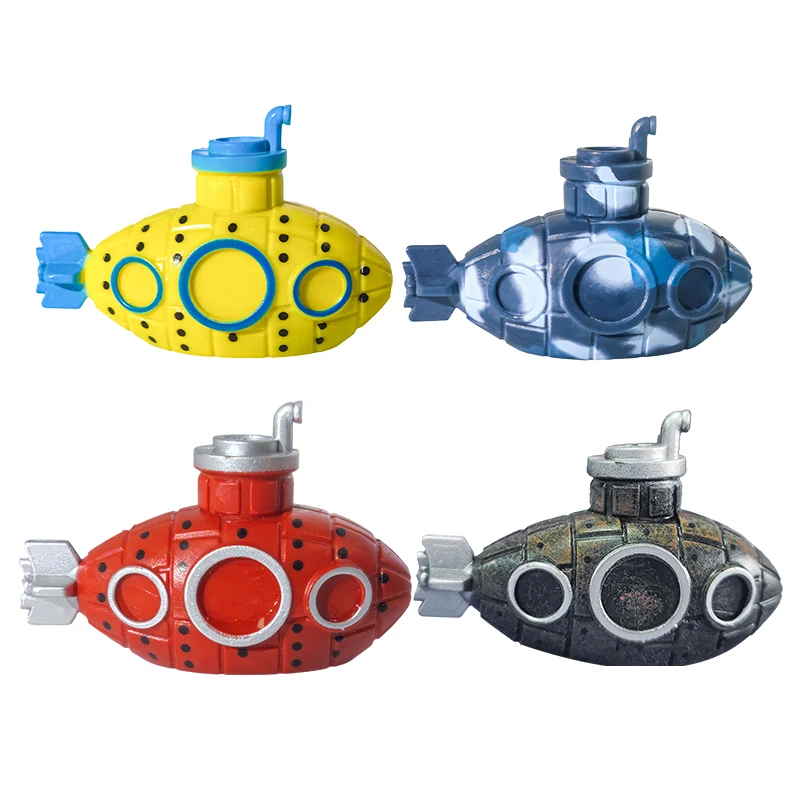 4 Colors Small Mini PVC Plastic Floating Submarine Ready to Ship Colorful Floating Decoration for Aquarium Fish Tank Accessories