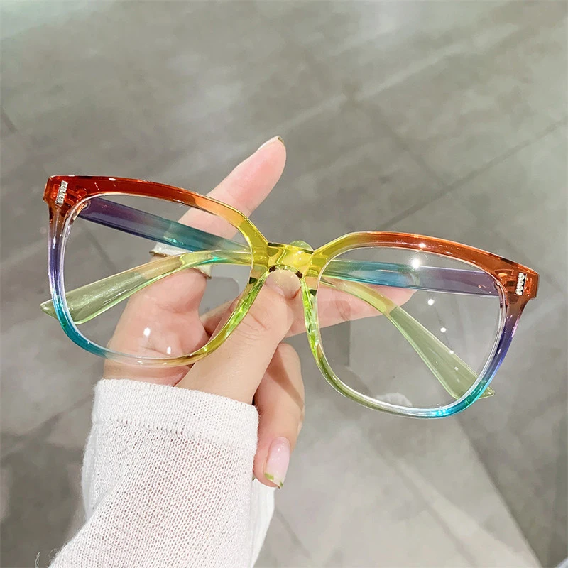 Transparent Colorway Fashion Glasses - Pink, Blue, Green, Orange, Clear Options 2025 main image 3
