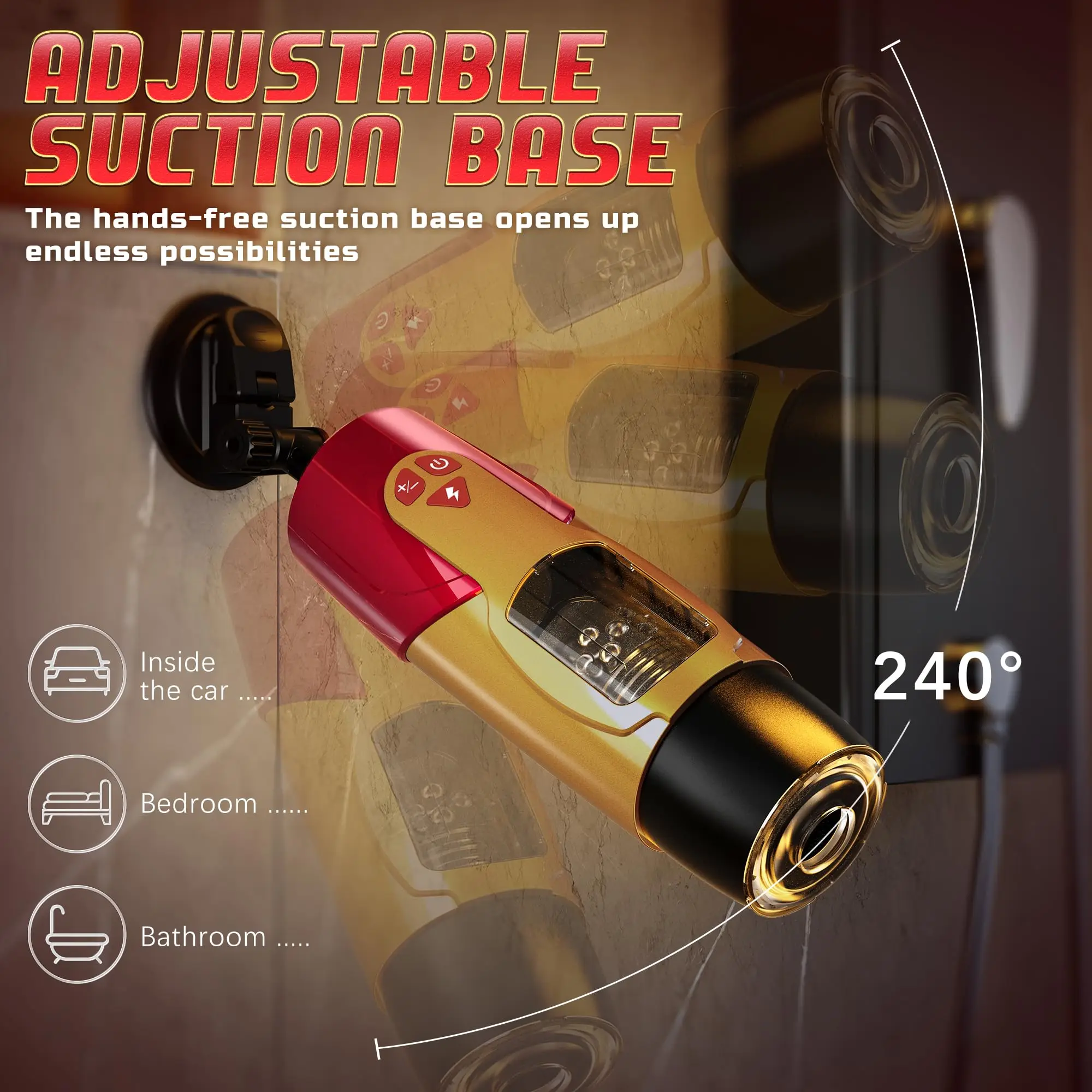 Dark Knight Realistic Pocket Pussy Men Stroker Sex Machine Rotating  Thrusting Automatic Male Masturbation Cup with Suction Base