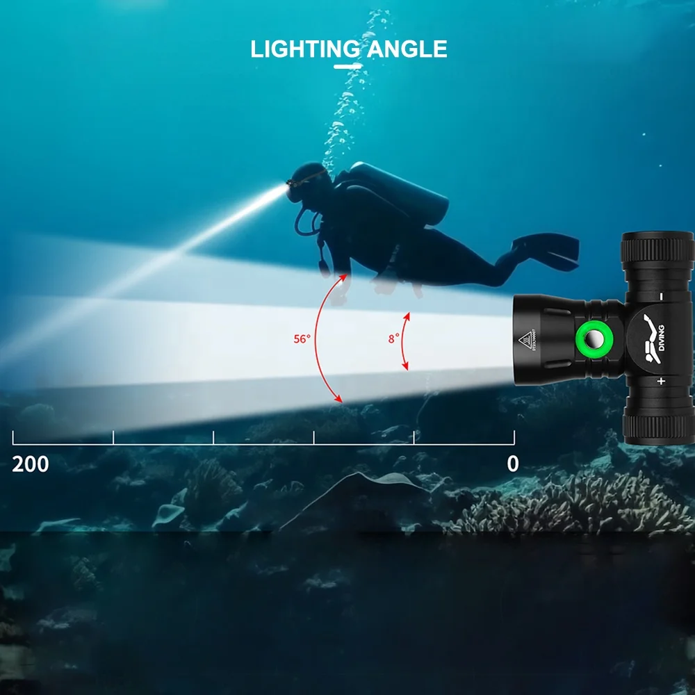 T57 65000LM Professional Diving LED Headlamp – Rechargeable, IP68 Waterproof For Spearfishing