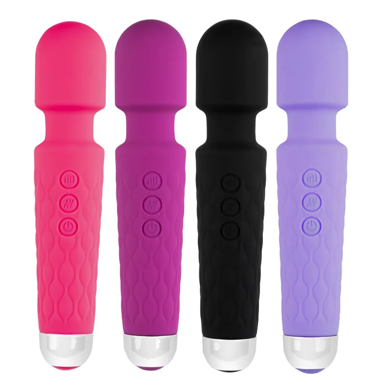 Strong Power 20 Patterns 8 Speed Av Wand Sex Toy G Spot Vibrating Hot pink Cordless ultra Wand Massager Vibrator for Women