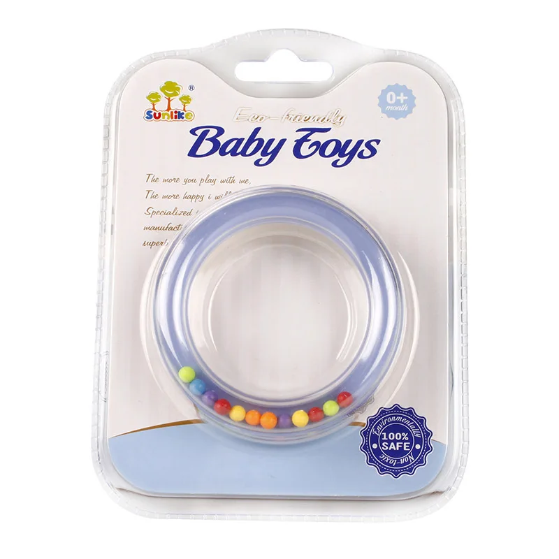 New design hanging bell plastic rings baby rattle teether for baby