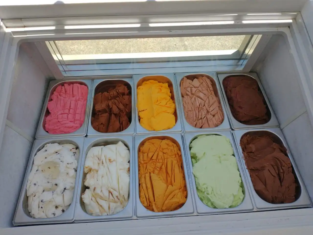 Commerical Mobile Ice Cream Hand Push Cart Gelato Machine Cart