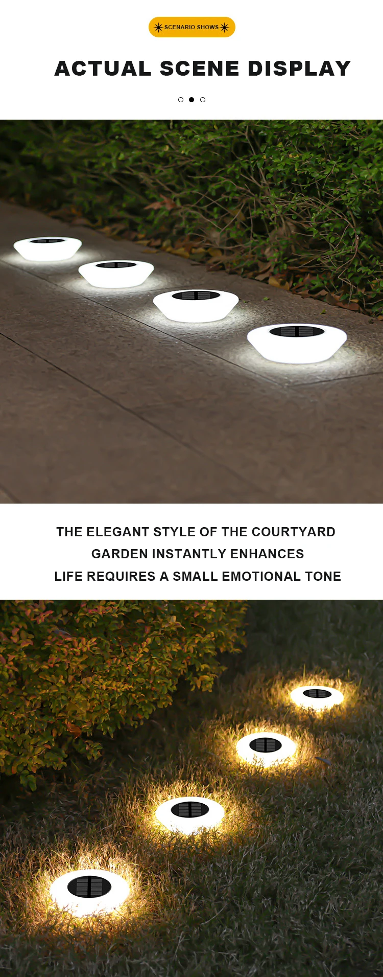 Cheap 14 LED Disc Ground Garden Solar Powered Path Garden Waterproof Lamp Outdoor Ground Light underground light for Landscape factory