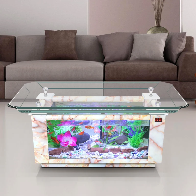 Ecological Fish Tank Modern Minimalist Aquarium Floor Glass Living Room  Coffee Table - AliExpress