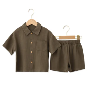 Wholesale Children's Clothing Summer Knitted Crew-neck Short Sleeve Comfortable Kids Girl Sets With Sport