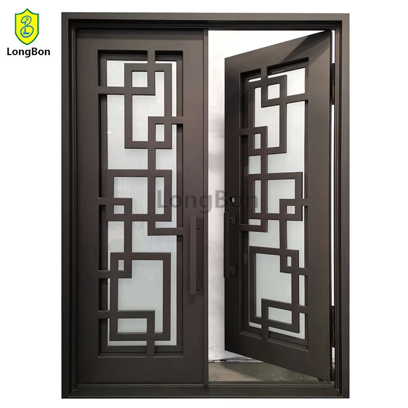 Customized Simple Wrought Iron Doors Double Exterior and windows China