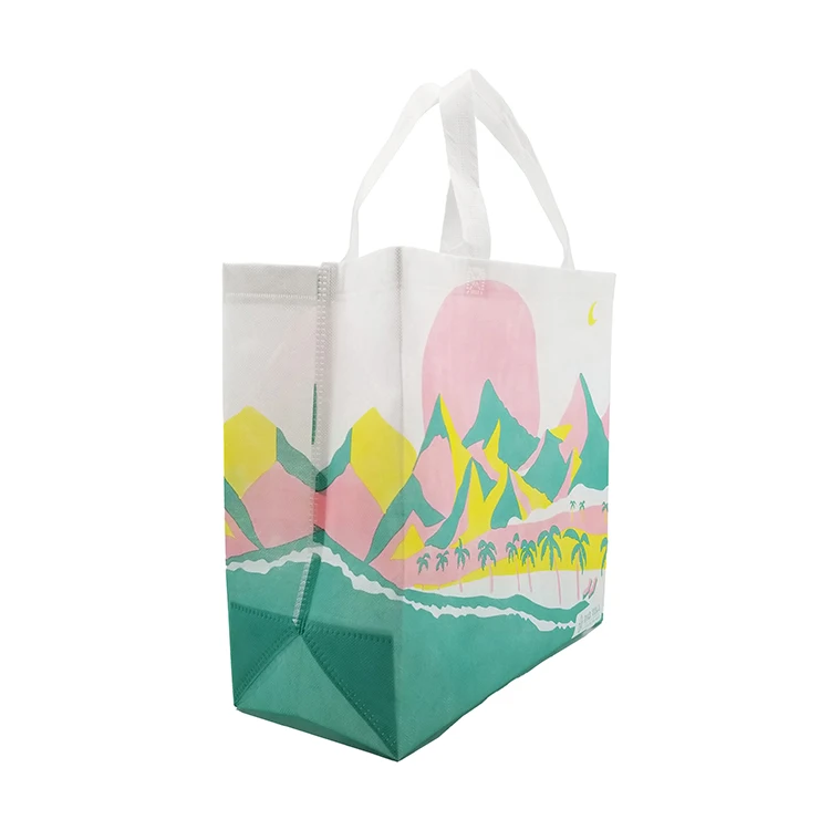 Biodegradable Corn Reusable PLA Non-woven Recycle Non Woven Fabric Degradable Shopping Tote Bag