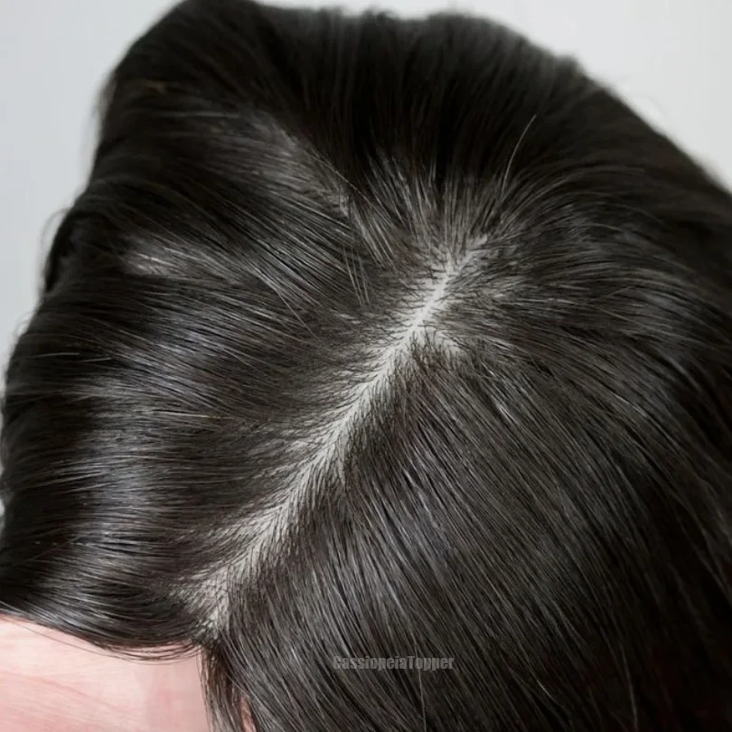 Braune Seidenbasis Topper Loose Wave Europäisches unbehandeltes Menschenhaar_voghion.com