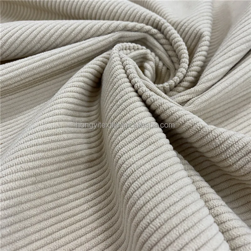 Фабричное производство, Вельветовая ткань из 100% полиэстера в полоску, 20 валов