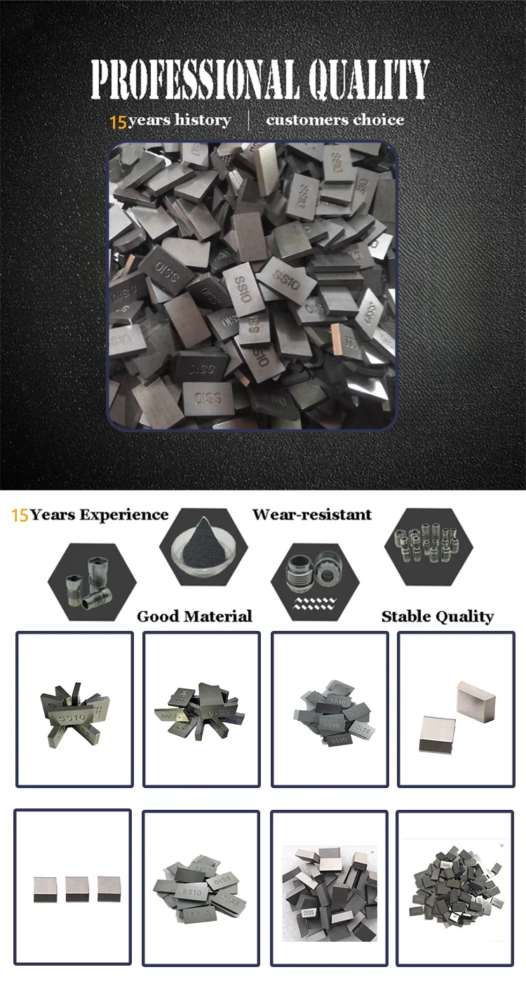 Customized Size 100% Virgin Tungsten Carbide Brazed Tips for Stone Cutting and Carving YG8 Alloy