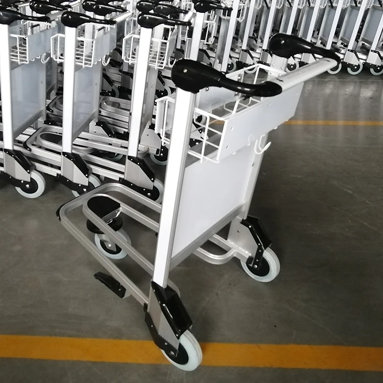 High Quality Braking System Customized Airport Luggage Trolley Standard 3 Wheel Airport Baggage Cart