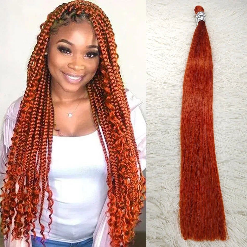 Rotbraune Body Wave Echthaar Bulk Extensions Für Zöpfe_voghion.com