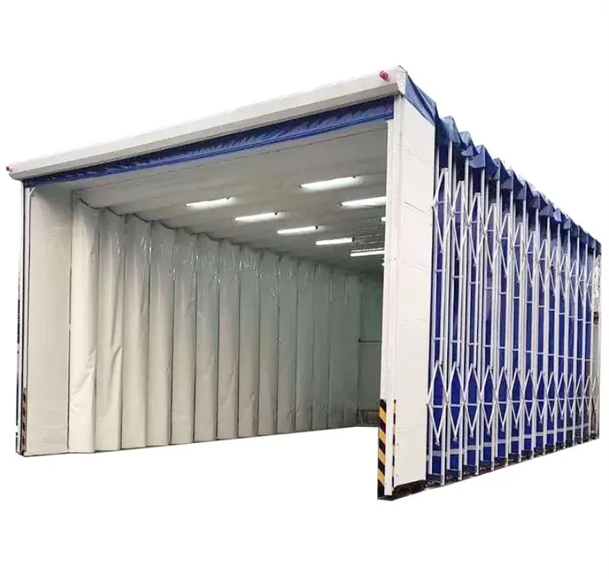 Space Saving Removable Retractable Paint Booth Outdoor Use With Water Curtain CE Certified for Car Painting