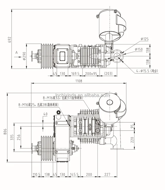 Suspension Type Bohai Cement Powder Tanker Truck HYCW-10/2 Left/right Single Cylinder  air Compressor air Suspension Compressor