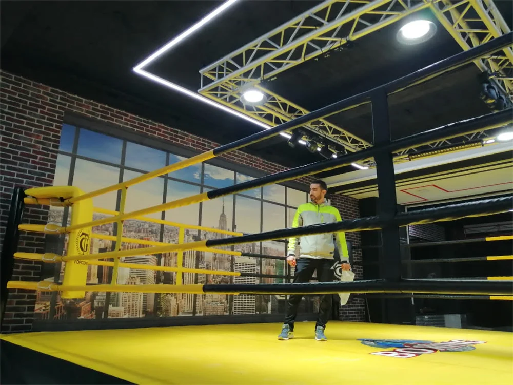 格闘技用　4メートルリング ボクシング・キックボクシングリング 4m×4m平置き型（サイズ