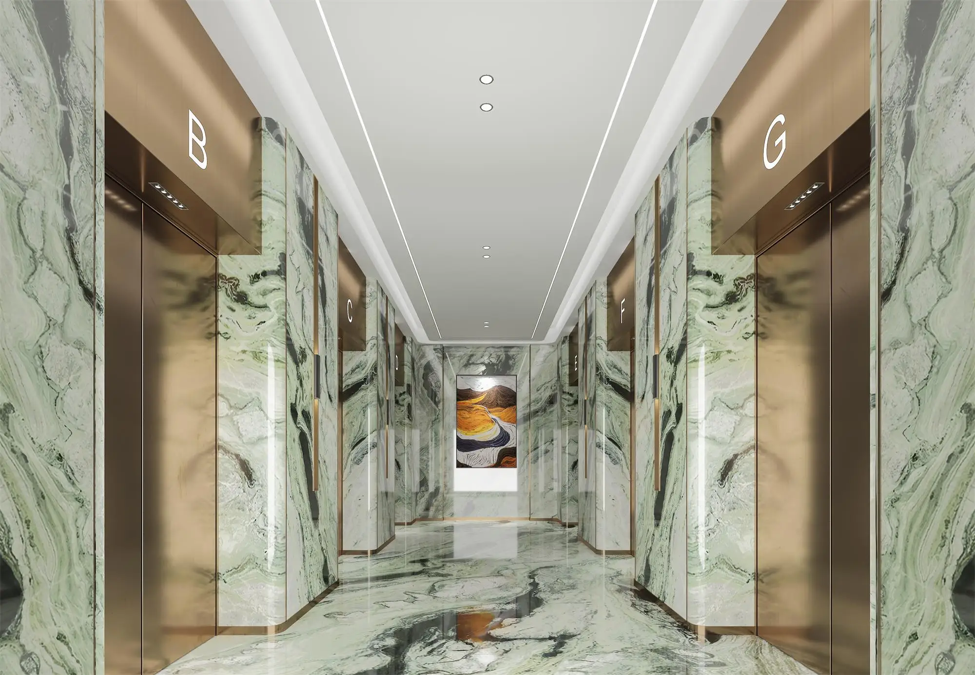 Green Marble for Toilet Wall Cladding Interior Decoration Elevator Lobby Wholesale Price