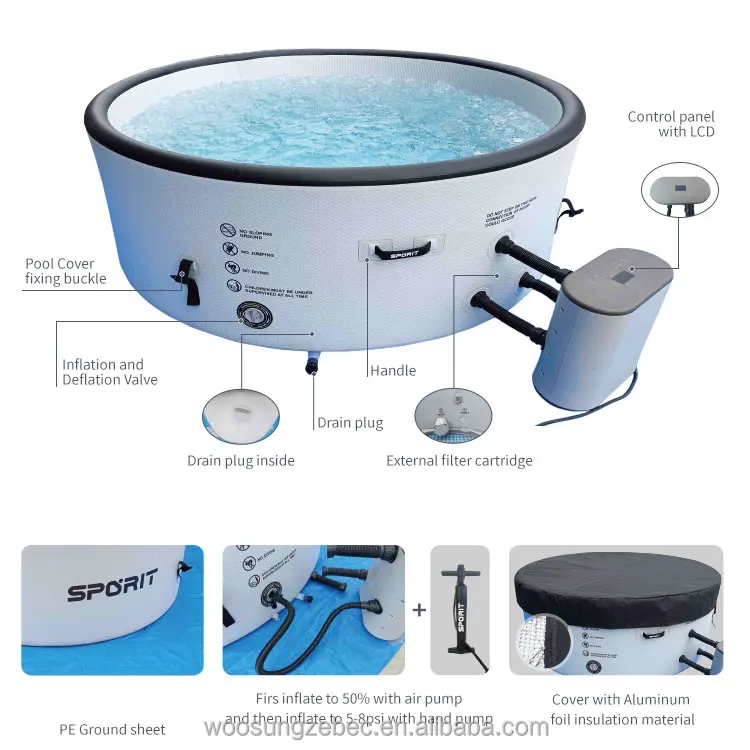 Zebec Inflatable Hot Tub Spa - Portable Massage Experience