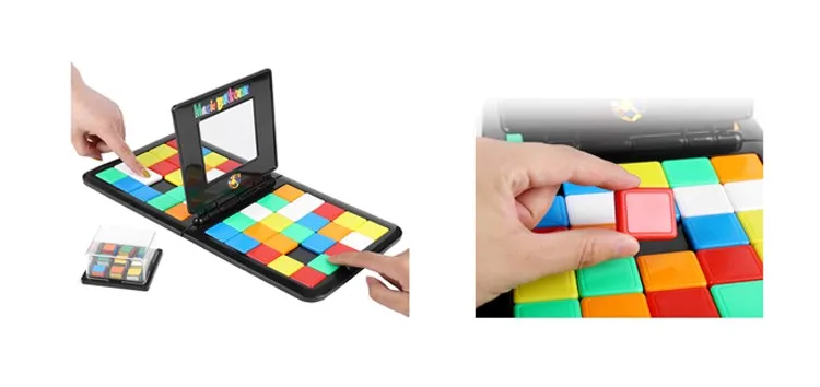 roll dice to move color magic rubikes cube puzzle game for two players