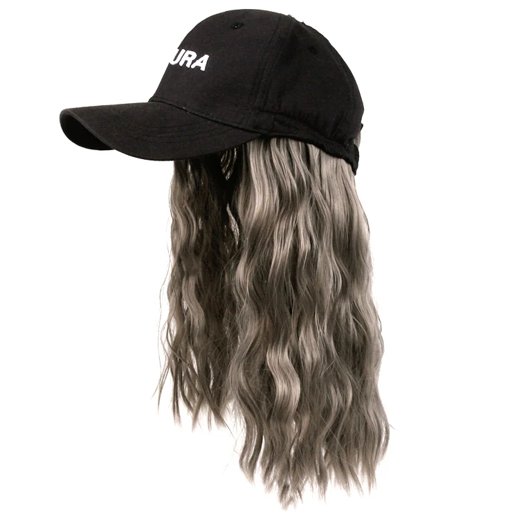 Best selling design fashion sport baseball cap lifelike wig cap short hair girls like ponytail baseb