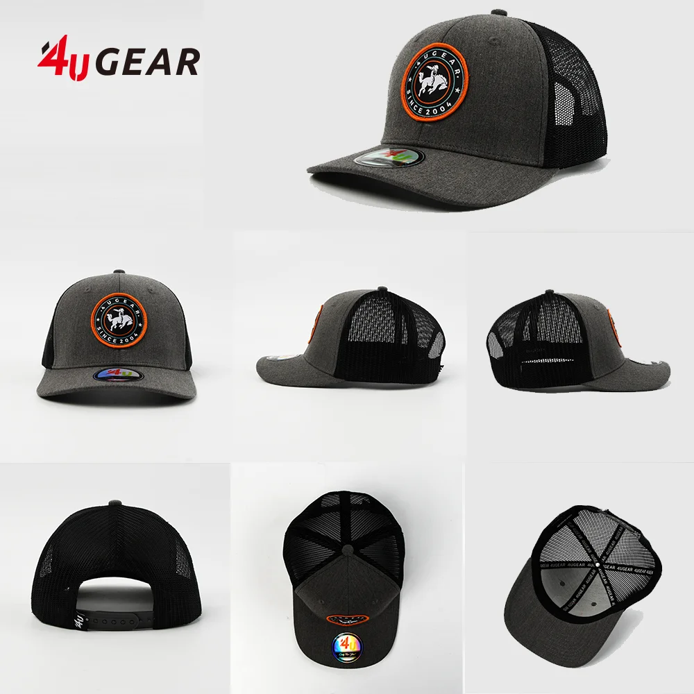4UGEAR Factory Gorras Custom Mesh Caps Twill 6 Panel 112 Mesh Snapback 3D Embroidery Logo 4U Trucker Caps Hats for Men