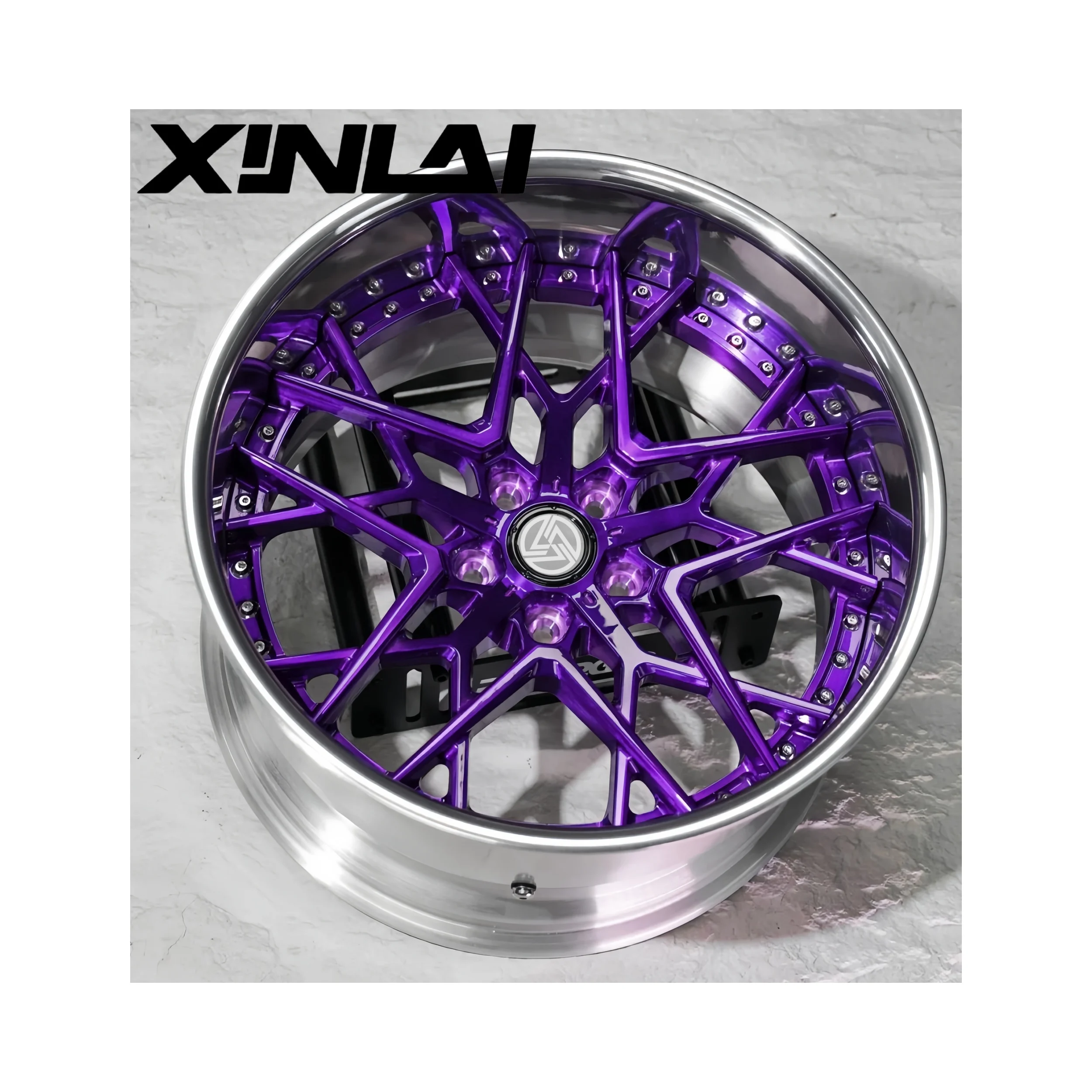 XINL Brushed Deep Concave Sliver Color 2-piece Forged Wheels Customer Color 5x114.3 18 19 20 21 22inch for Racing Car - Image 3