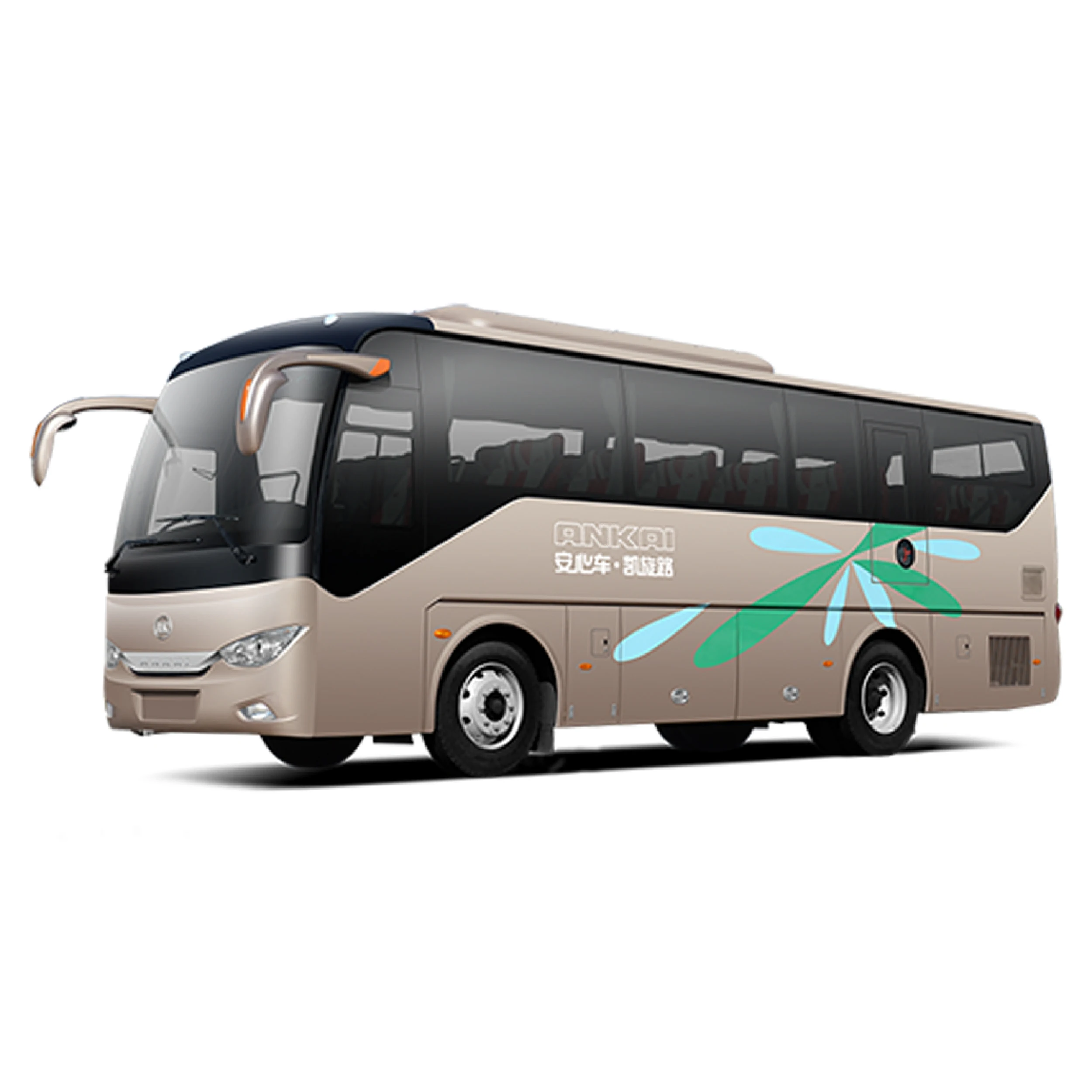 New Energy Bus Electric Coach Luxury Ankai A6 Bus 24/50 Seats 380km EV Range 245kw with CATL Battery supplier