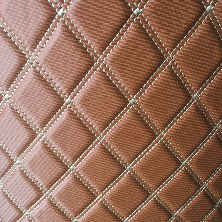 Bulk Supply Wear-resistant Quilted Synthetic PU Leather Fabric Car Seat Cover Material for Vehicle Floor Carpet Renovation Use