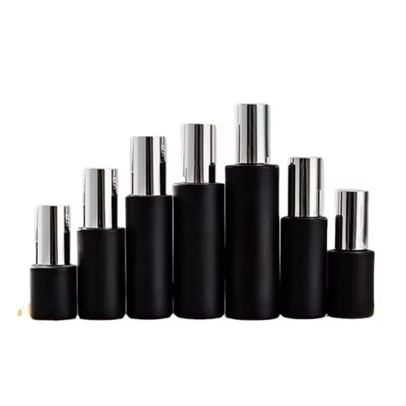 Supplier spray pump glass bottles container lotion toner serum cosmetic skincare packaging make up glass set