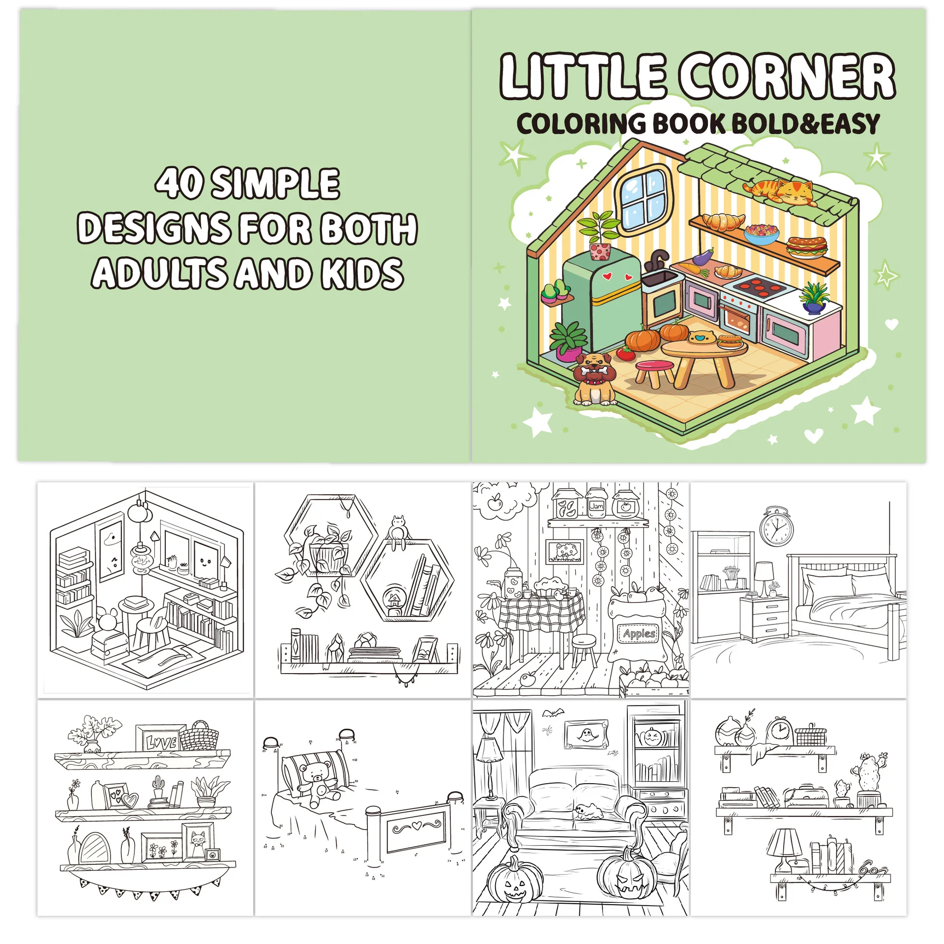 Alibaba.com: 40 Pages Little Corner Coloring Book for Adults and Teens ...