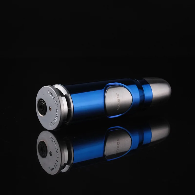 Metal Bullet Shape Windproof Torch Lighter Refillable Butane Jet Flame Cigar Lighter JOBAN 596