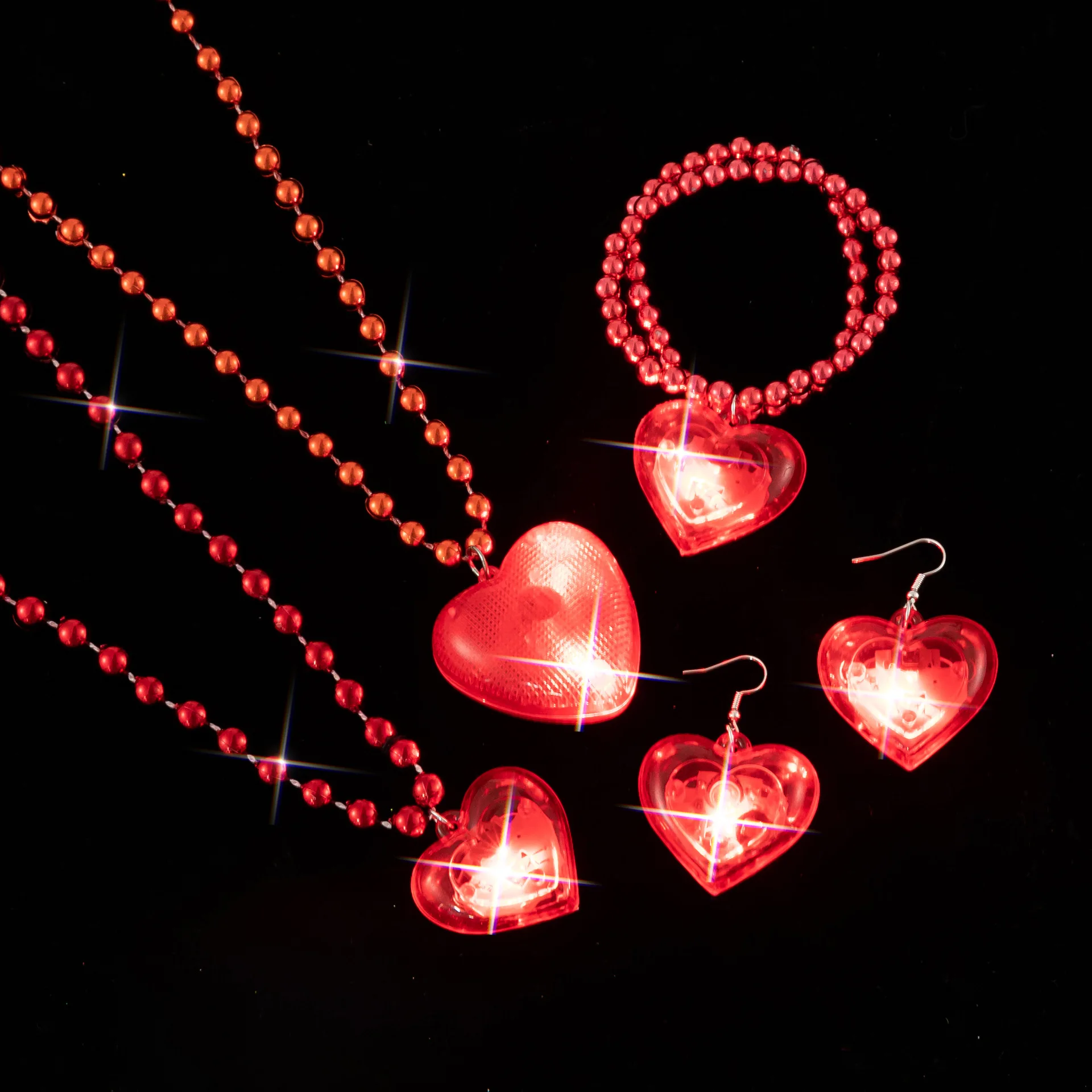 Valentine's Day Custom Led Light Up Heart Necklace Glowing Heart