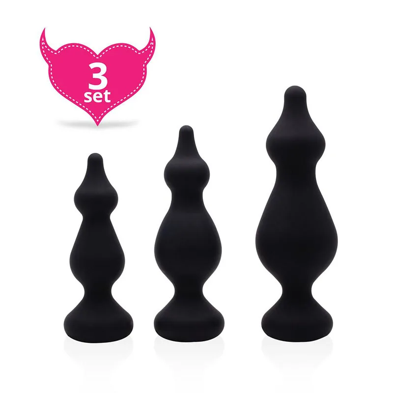 Butt Plugs Trainer Silicone Anal Plugs Beginners Starter Set for Women and  Men Soft Silicone Plug Toys Sex Toy 3Piece Set