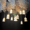 10 heads transparent flower column chandeliers golden warm light