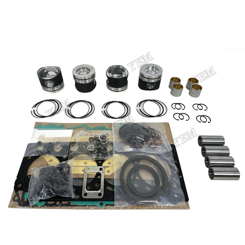 Engine Overhaul Kit With Piston Rings Cylinder Gasket Set Compatible for Volvo D4D Engine Parts Engineering Machinery Part