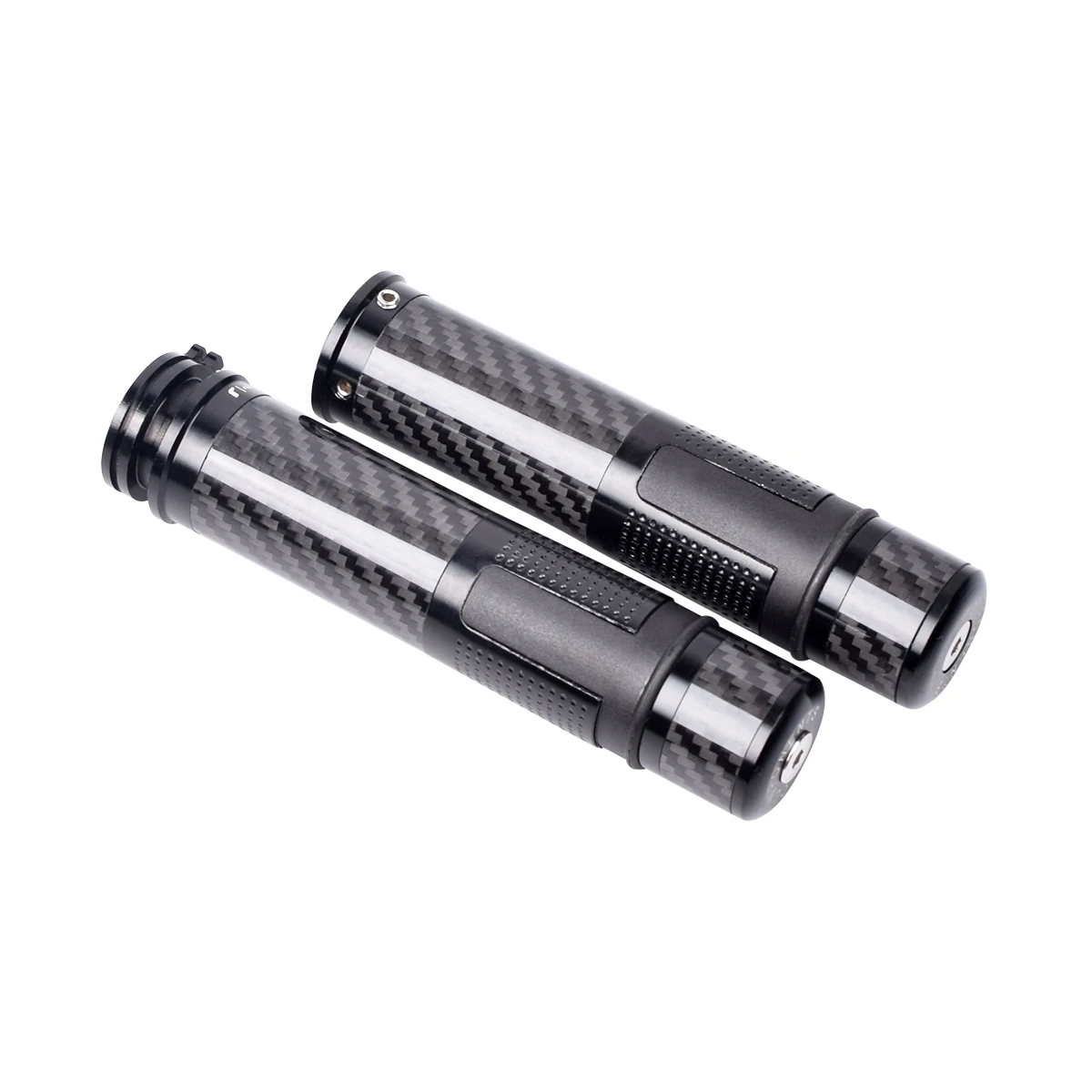 Carbon Fibre Style Motorcycle Handlebar Grips 7/8'' 22mm Aluminum Alloy